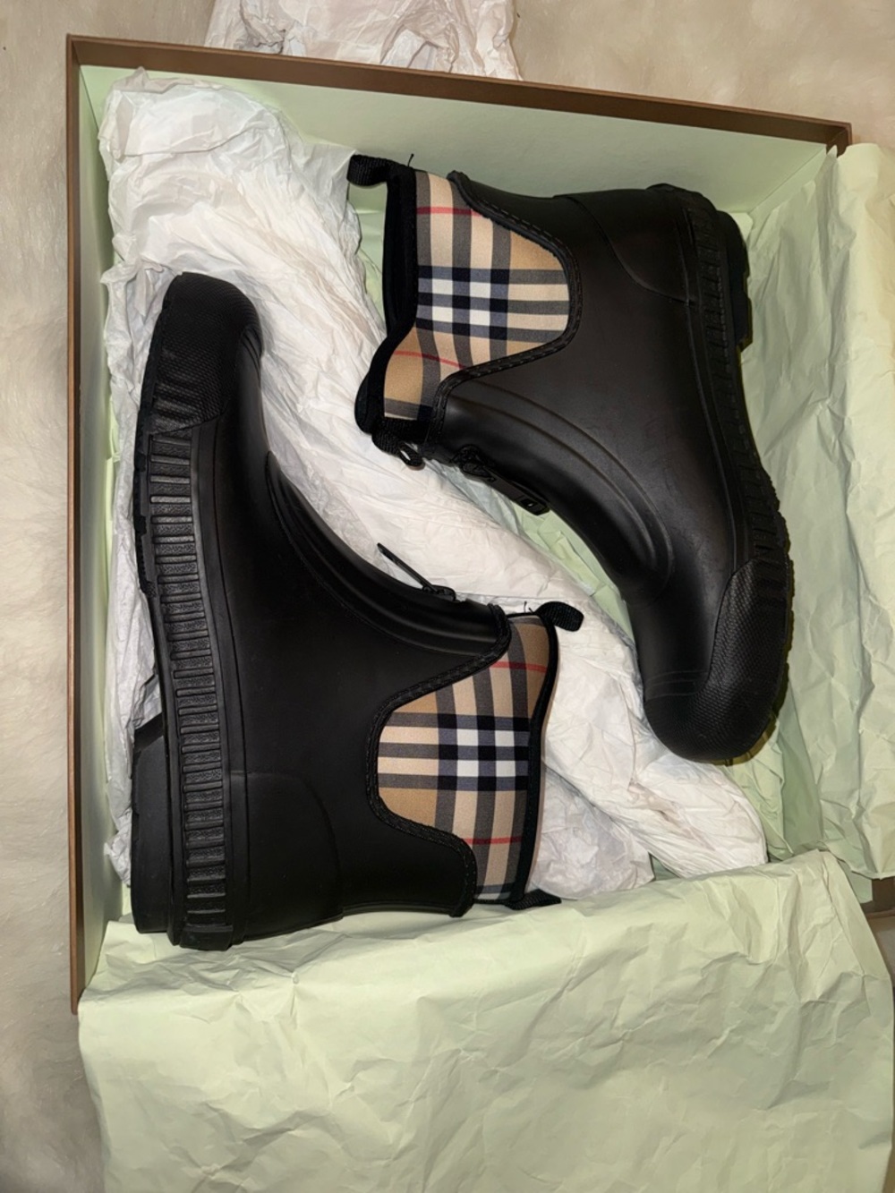 Burberry Vintage Check Neoprene Rain Boots - Picture 2 of 7